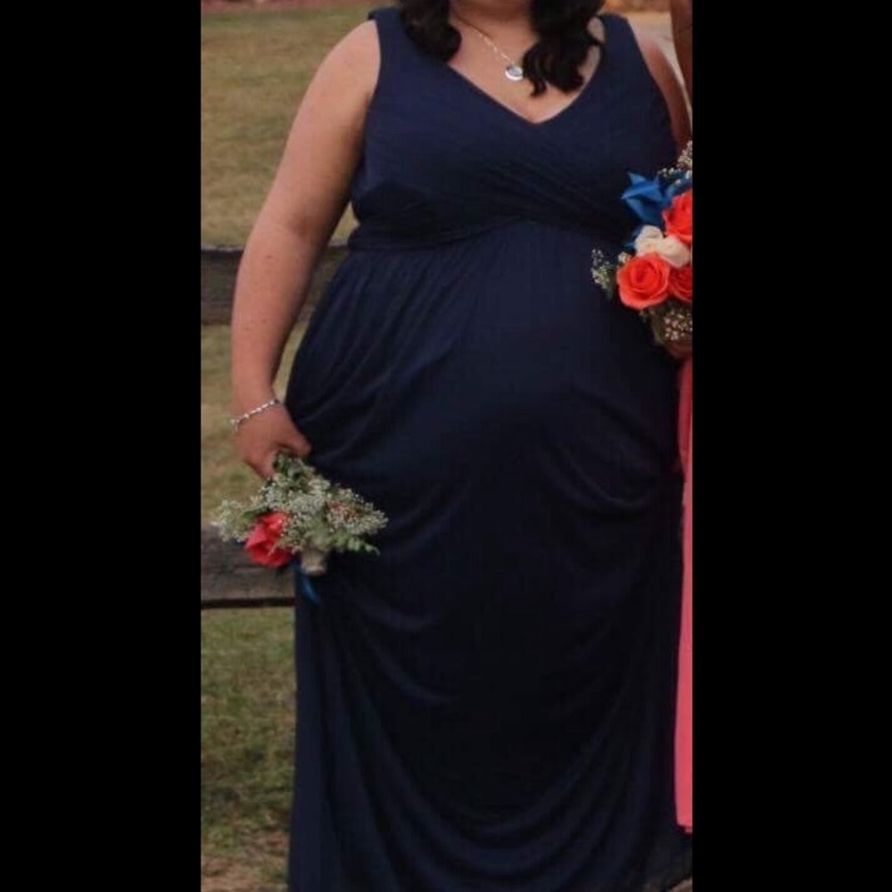 Navy blue bridesmaid formal dress